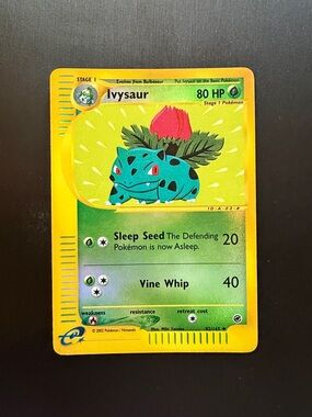 Pokemon Ivysaur Card Yellow Green Blue